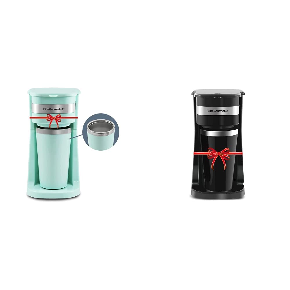 Single-Serve Coffee Maker with 14Oz Stainless Steel Travel Mug R4084