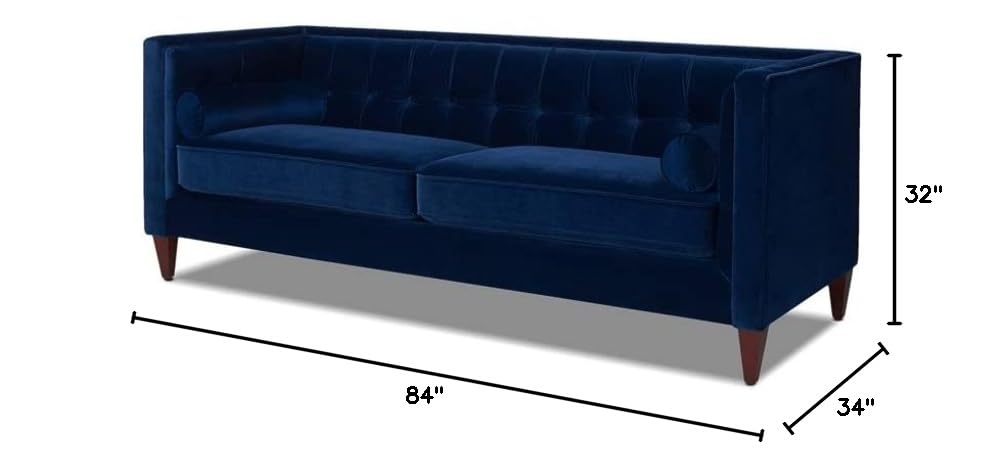Navy Blue Velvet Tufted Sofa C397390