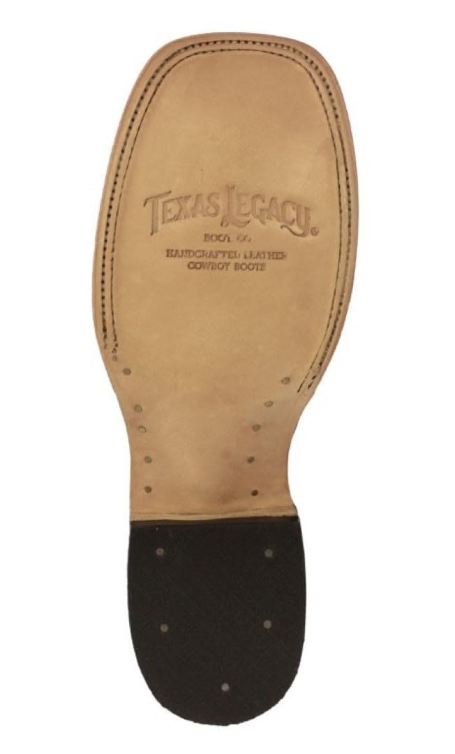Cognac Leather Square Toe Western Cowboy Boots O976243
