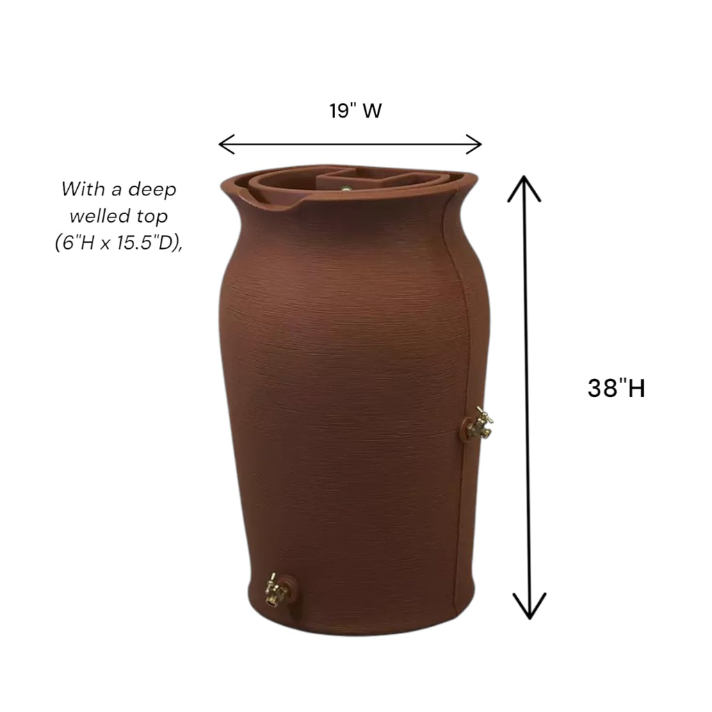 50 Gallon Brown Resin Rain Barrel with Planter Top H917867