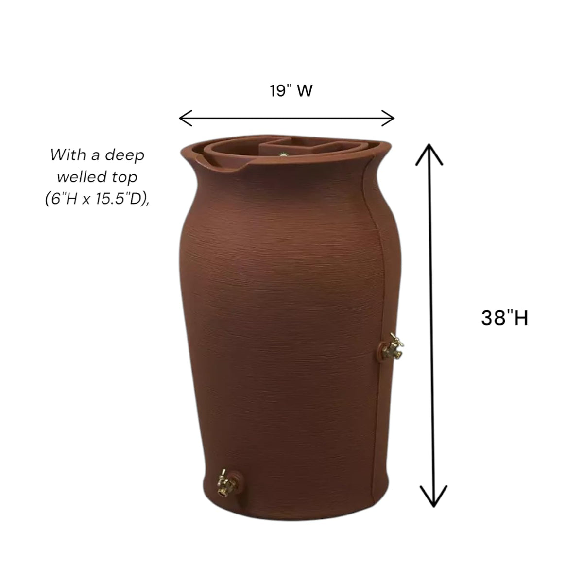 50 Gallon Brown Resin Rain Barrel with Planter Top H917867