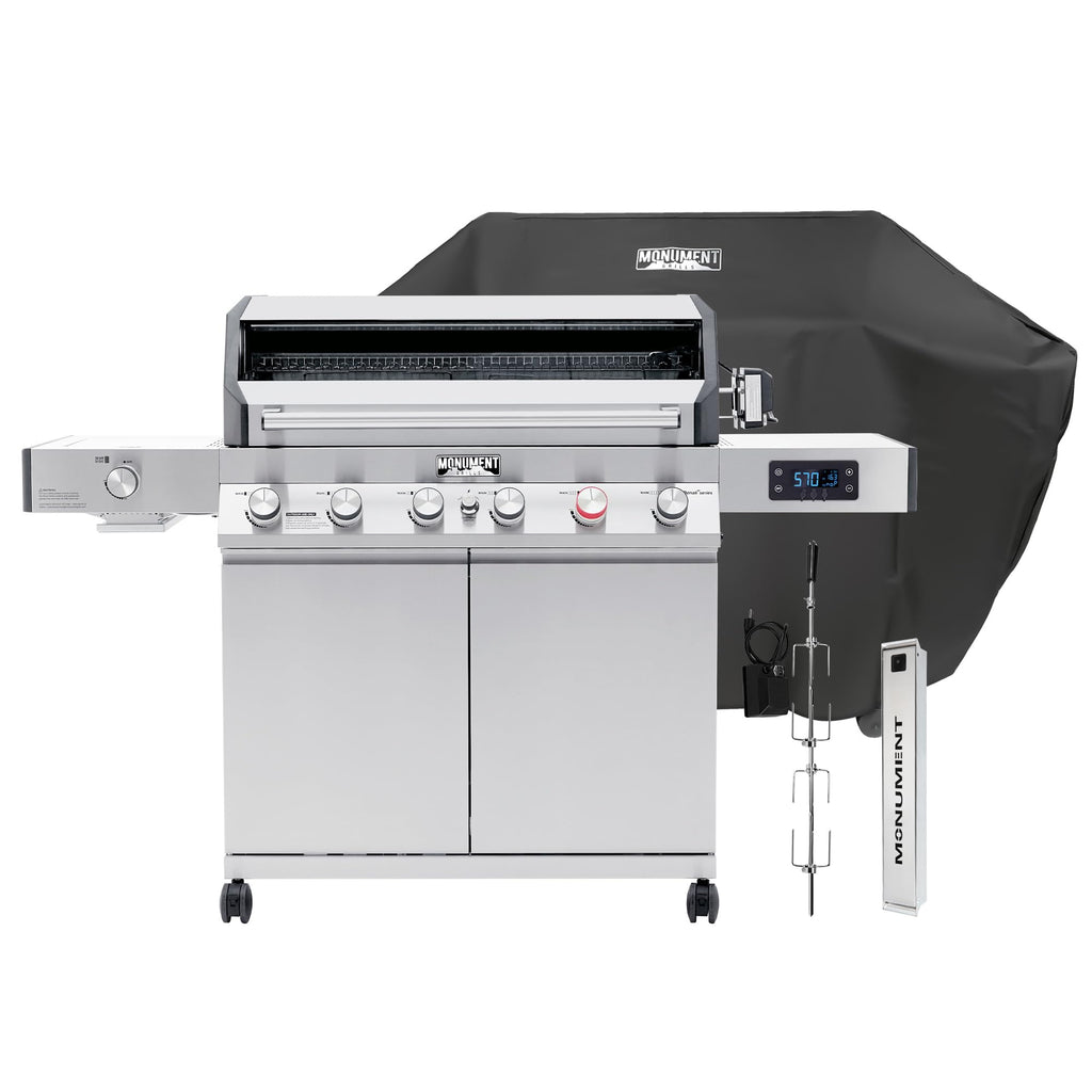 6+1 Burner Propane Gas Grill Stainless Steel 78,000 BTU with Side Sear Burner U9864