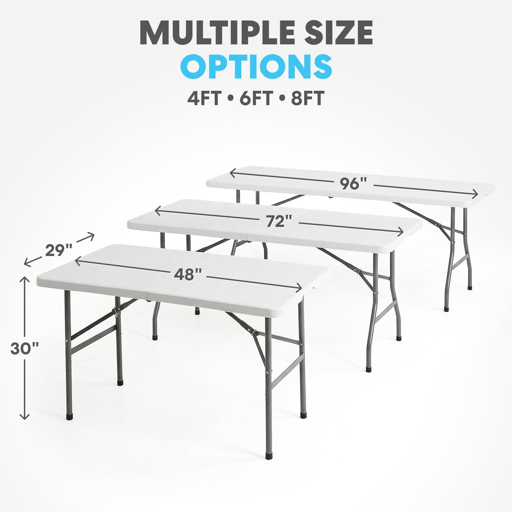 White 6FT Foldable Table 2-Pack M8407
