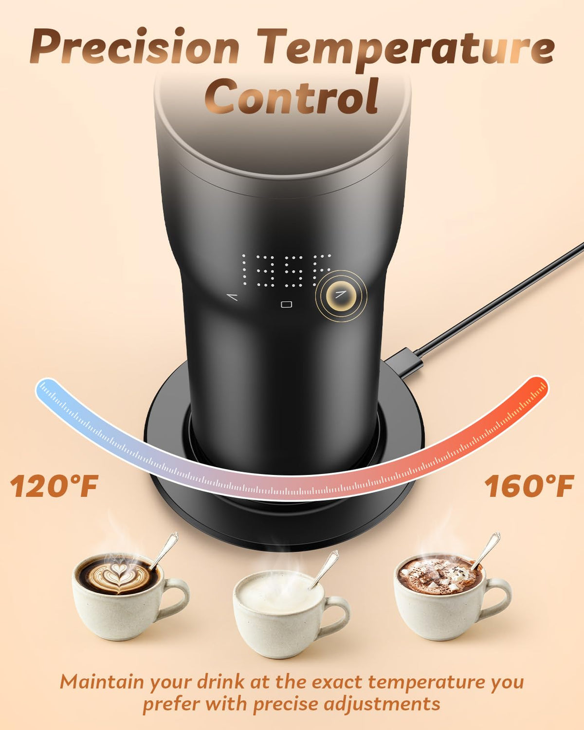 16oz Temperature Control Rechargeable Heated Mug X2642