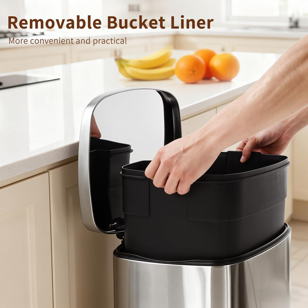13G Steel Trash Can with Lid B9672
