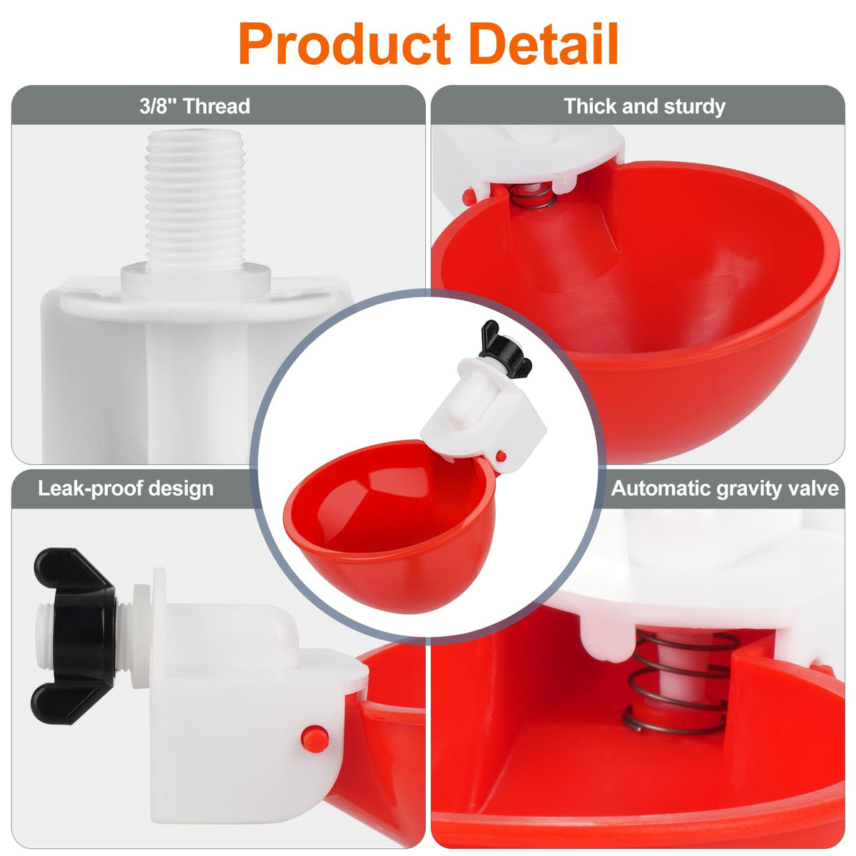 6 Pack Automatic Chicken Waterer Cups E29618