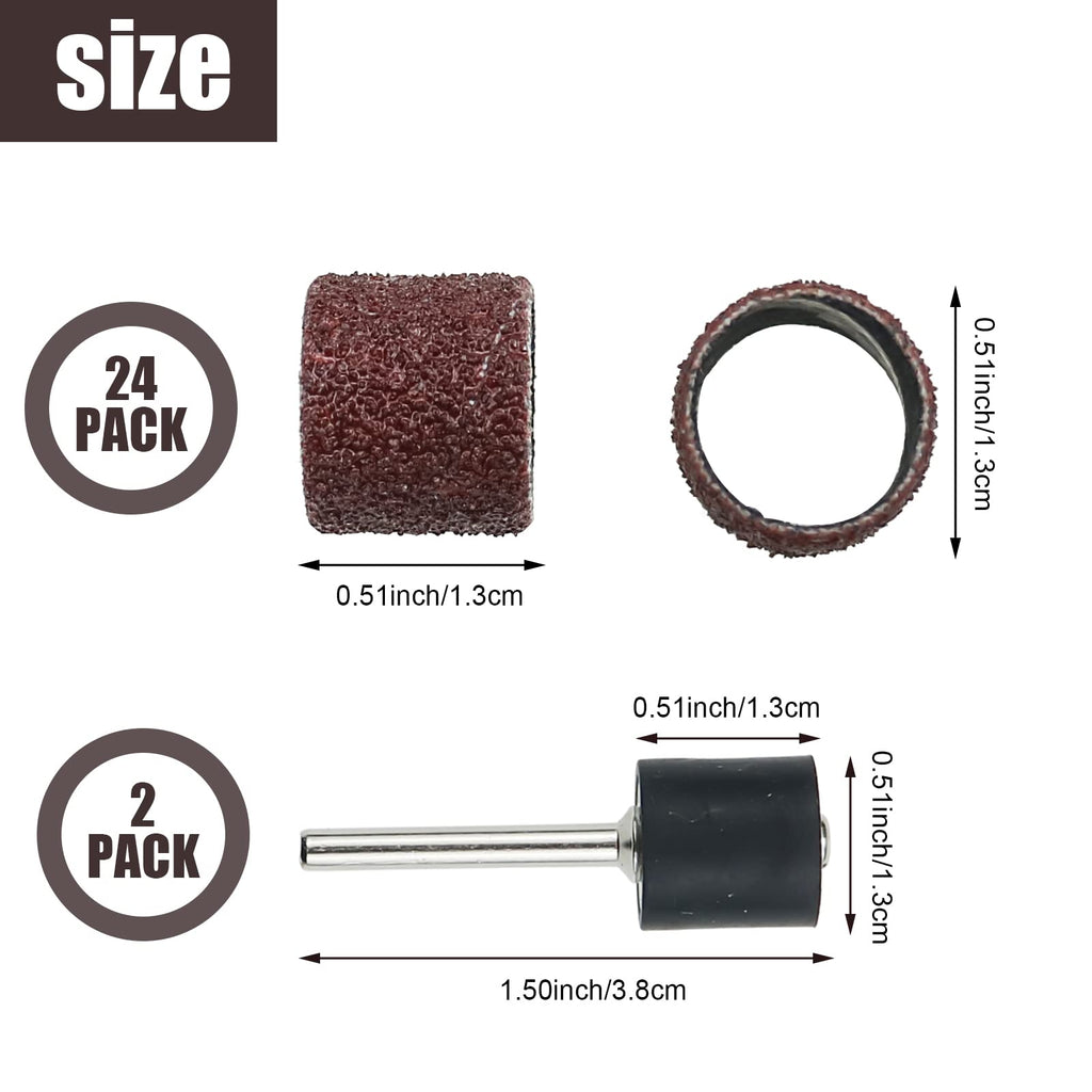 26 Pack Nail Grinder Replacement Kit Sanding Drum Set J934981