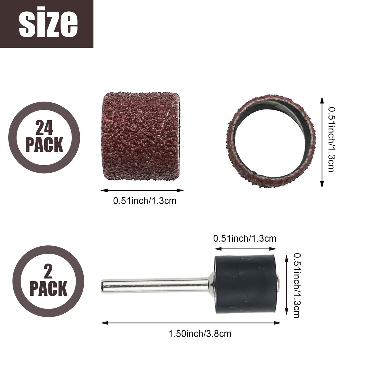 26 Pack Nail Grinder Replacement Kit Sanding Drum Set J934981