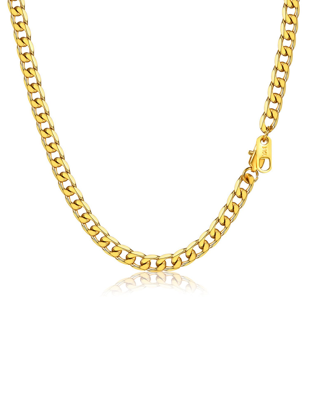 316L Stainless Steel Cuban Link Chain Necklaces K4099