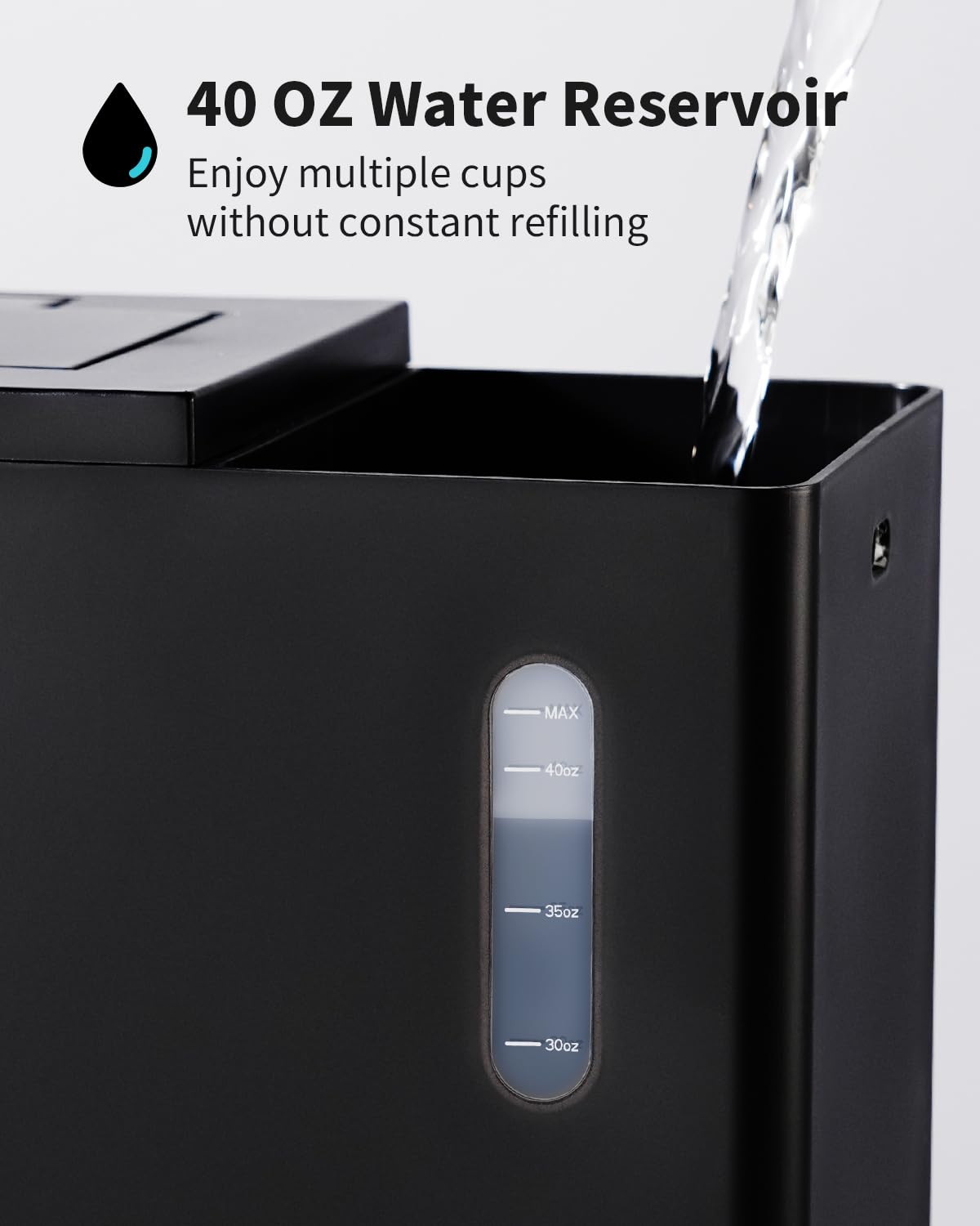 Black Single Serve Coffee Maker with 40oz Water Tank W814608