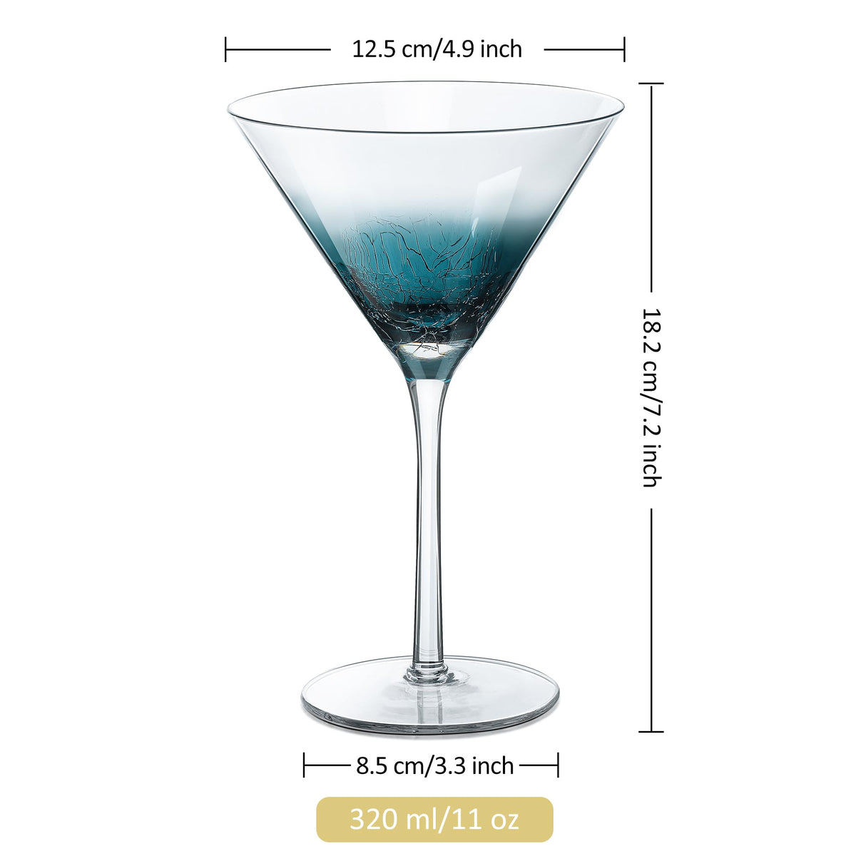 Blue Crackle Martini Glasses O648924