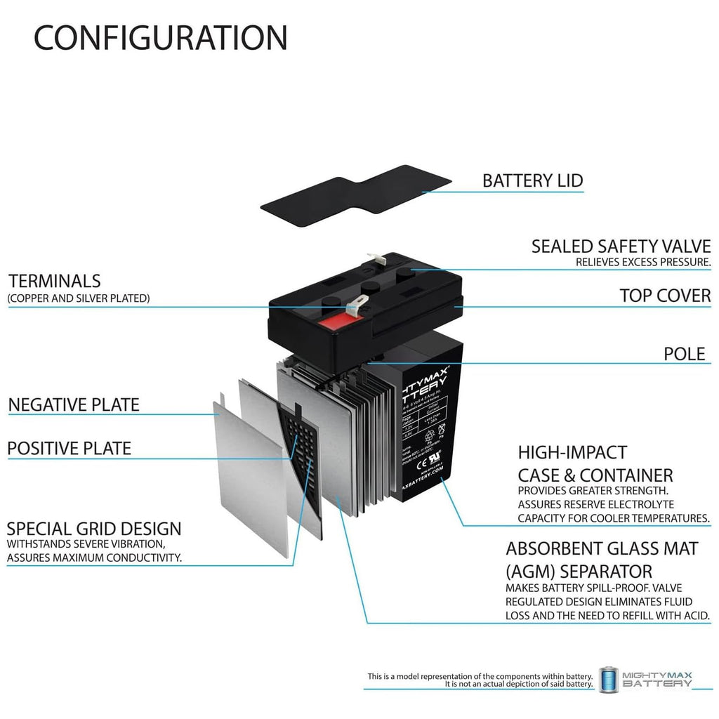 6V 4.5AH Replacement Battery 4 Pack T405670