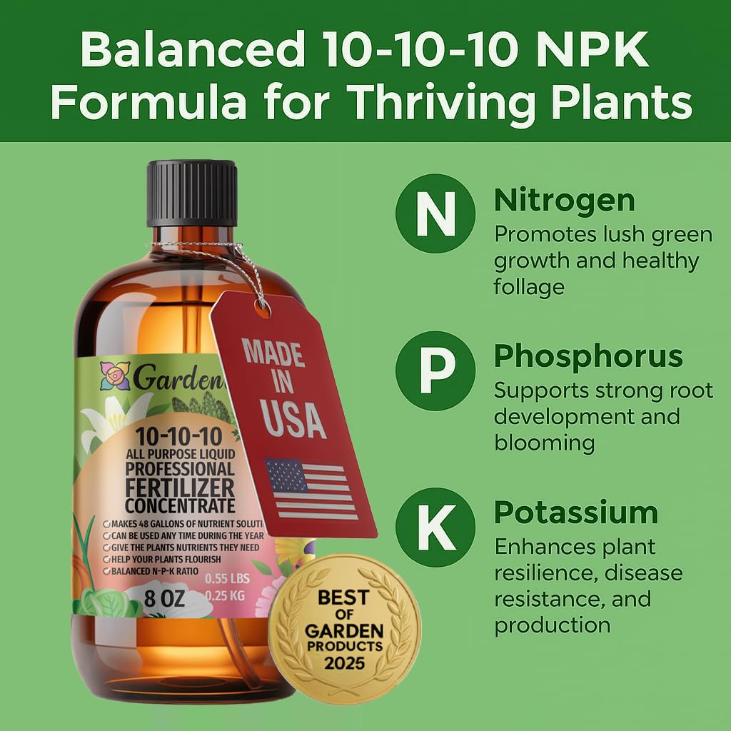 10-10-10 All Purpose Liquid Plant Food Fertilizer Concentrate 8 OZ R997