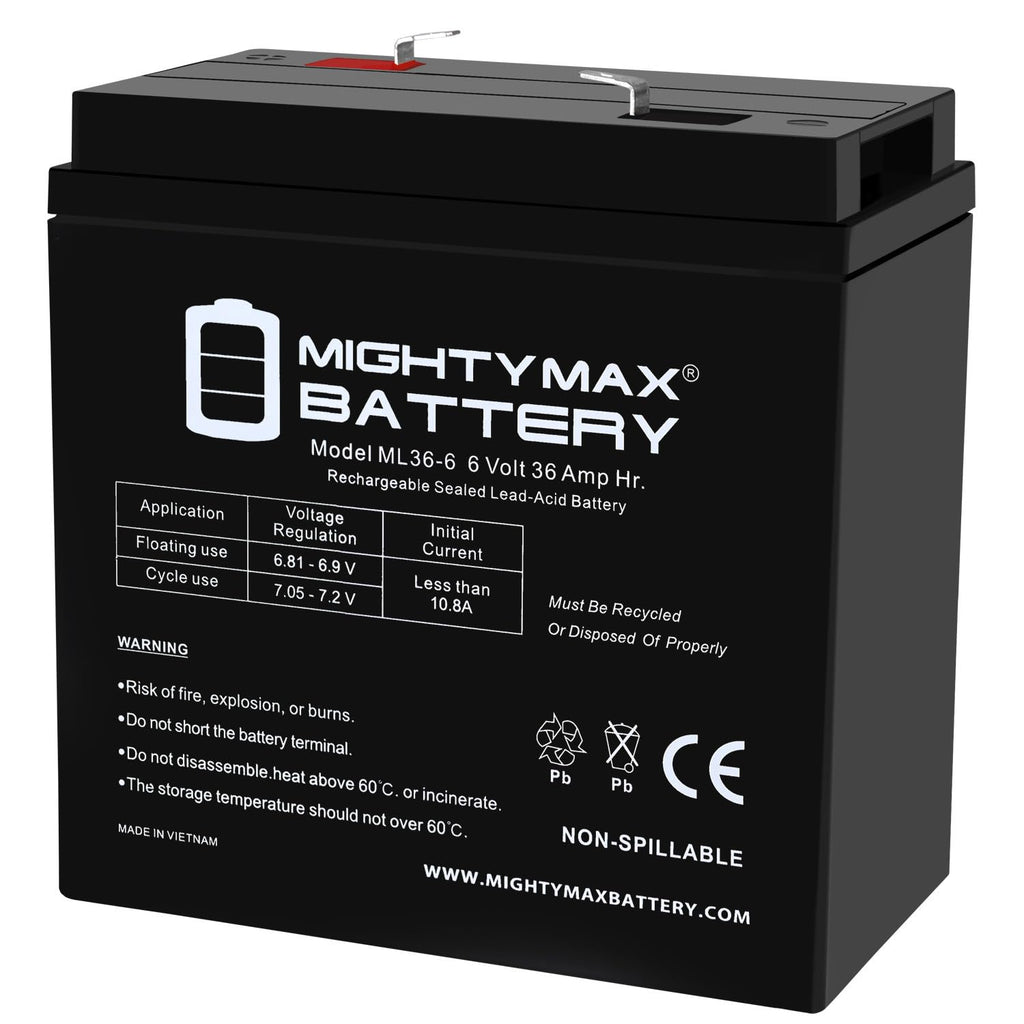 6V 36Ah AGM F2 Terminal Battery E7911