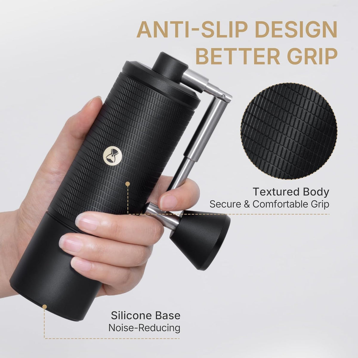 Manual Coffee Grinder with Conical Burr Portable Hand Coffee Grinder V614