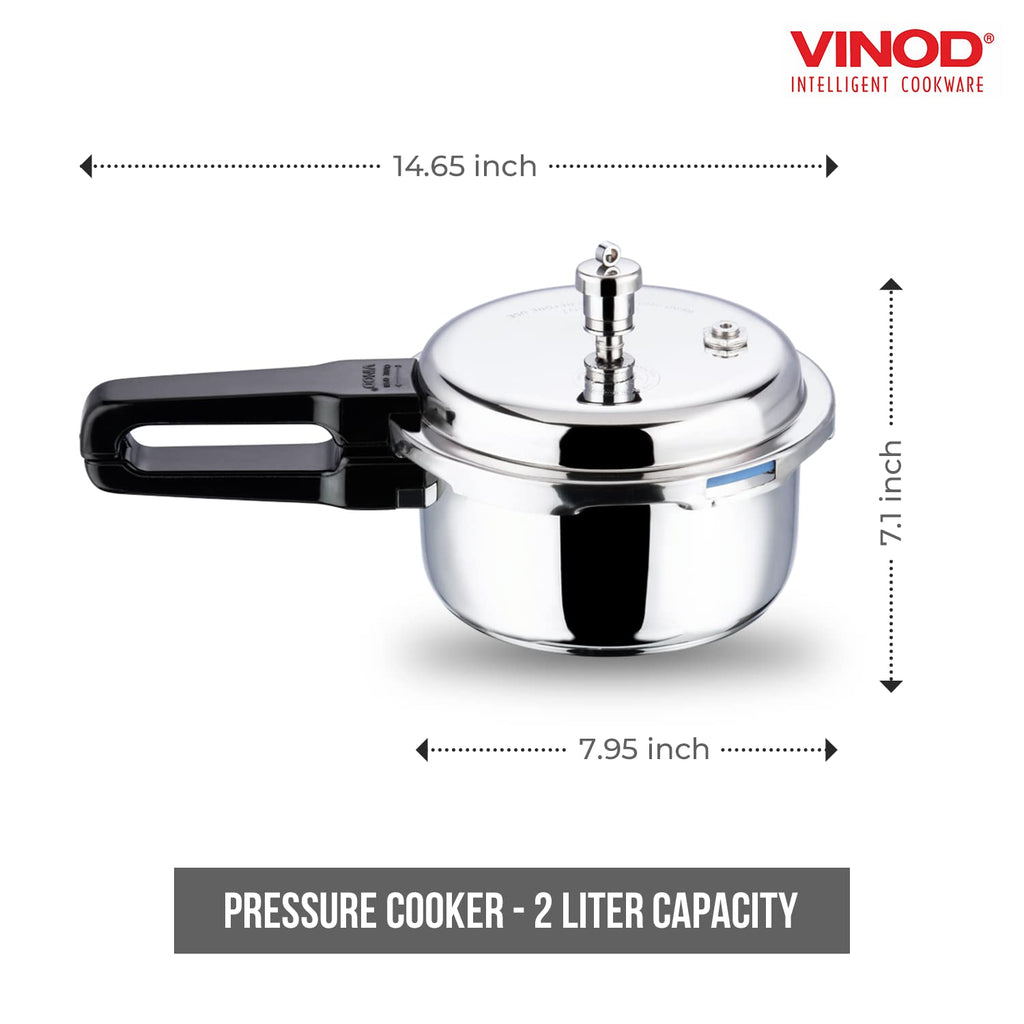 Stainless Steel Pressure Cooker, Outer Lid, 2 Litre S6881