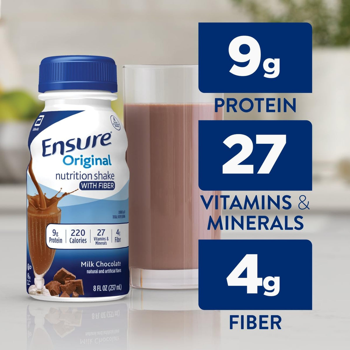 Milk Chocolate Nutrition Shake With Fiber, 24 Pack O72475