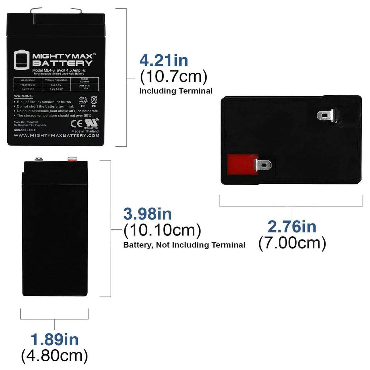 6V 4.5AH Replacement Battery 4 Pack T405670
