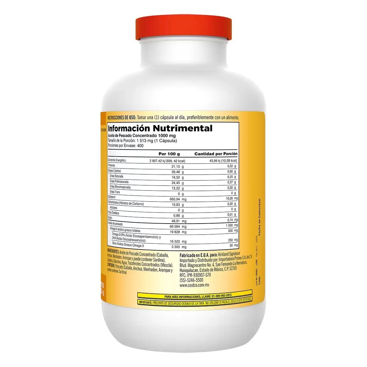 Fish Oil Concentrate 1000mg 400 Softgels E469618