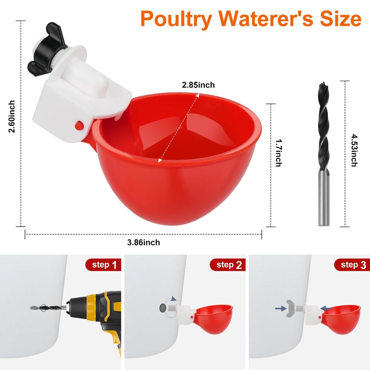 6 Pack Automatic Chicken Waterer Cups E29618