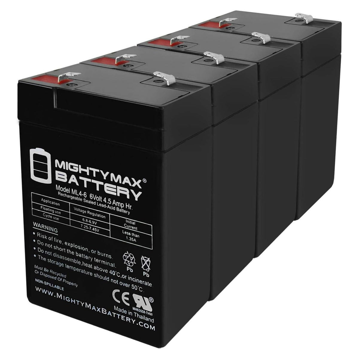 6V 4.5AH Replacement Battery 4 Pack T405670