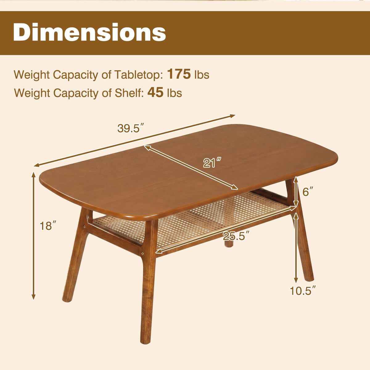 Rattan Wood Coffee Table E811659