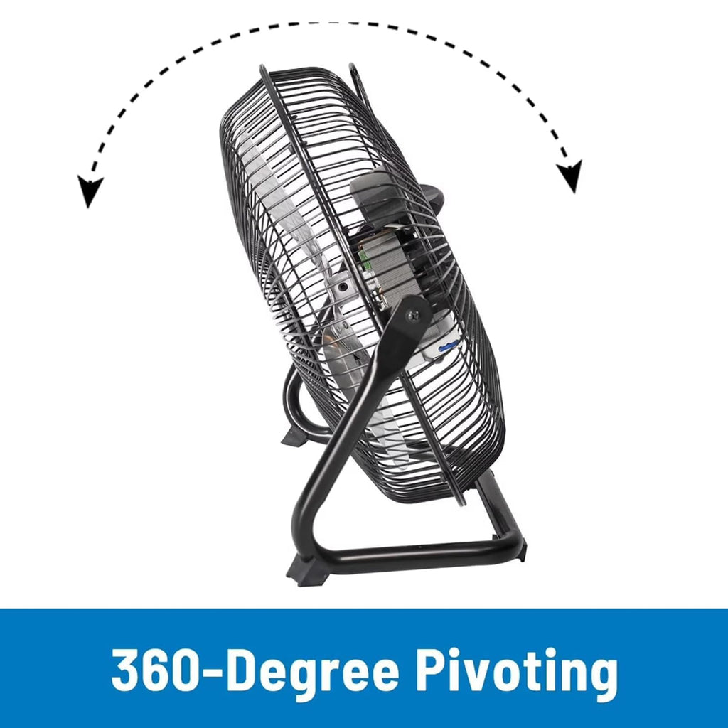 8 Inch 3-Speed High Velocity Metal Floor Fan M1438