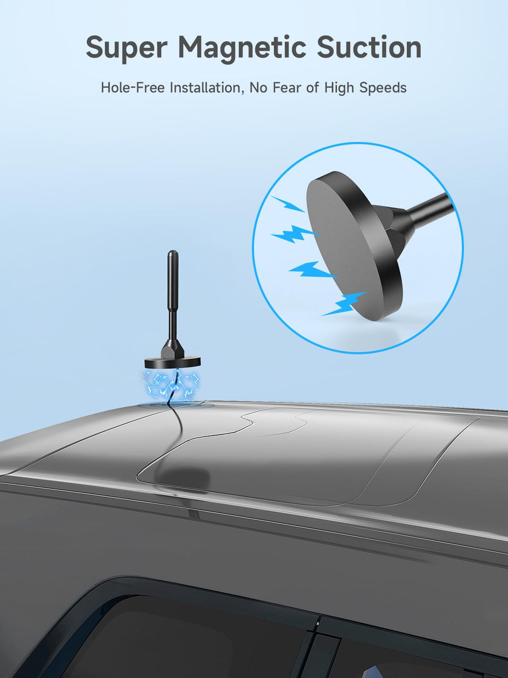 Vehicle Cell Phone Signal Booster with Omni-Directional Roof Antenna Grey T4267