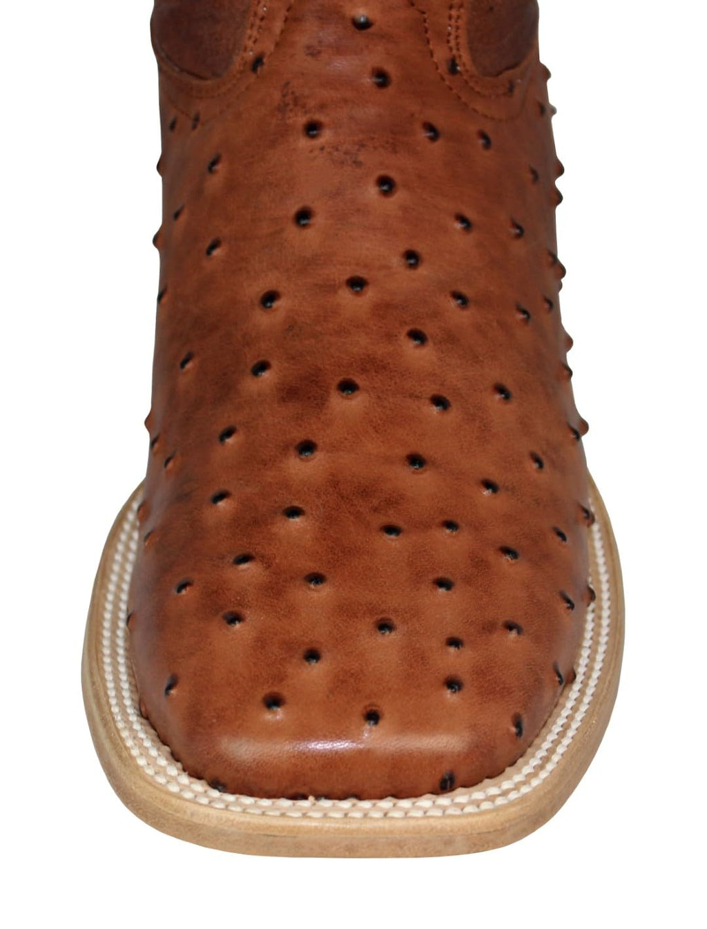 Cognac Leather Square Toe Western Cowboy Boots O976243