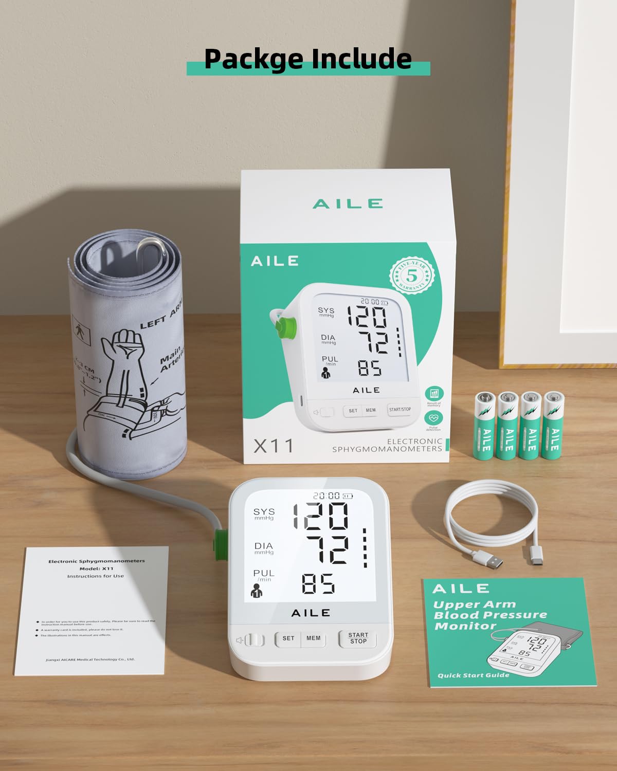 FDA Cleared Blood Pressure Monitor Large LCD Display G89901