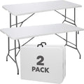 White 6FT Foldable Table 2-Pack M8407
