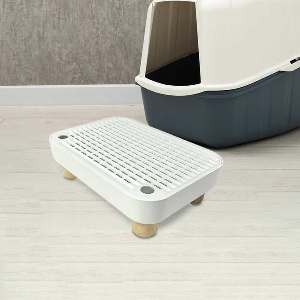 White Non-Slip Reusable Cat Litter Tray Pad H8352