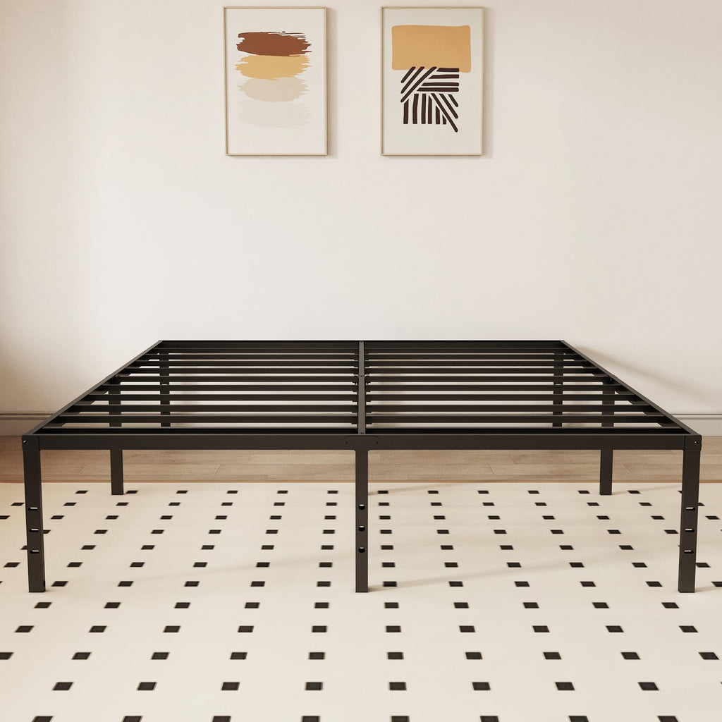 Queen 18 Inch Metal Platform Bed Frame, Black K82984
