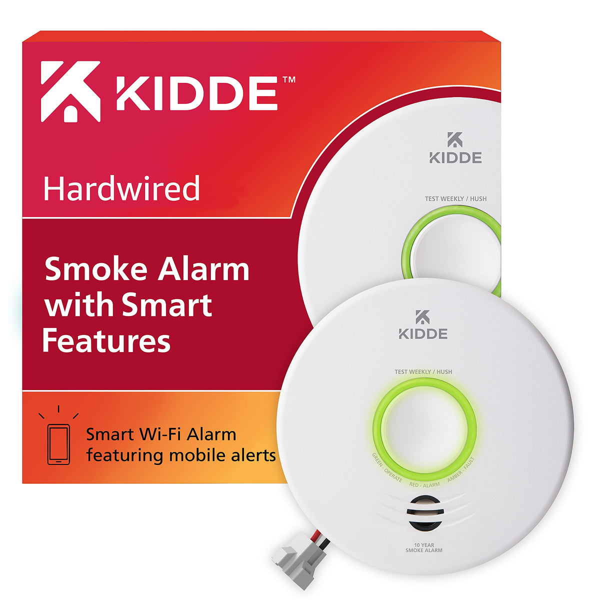 Smart WiFi Hardwired Smoke Detector with Battery Backup S3973