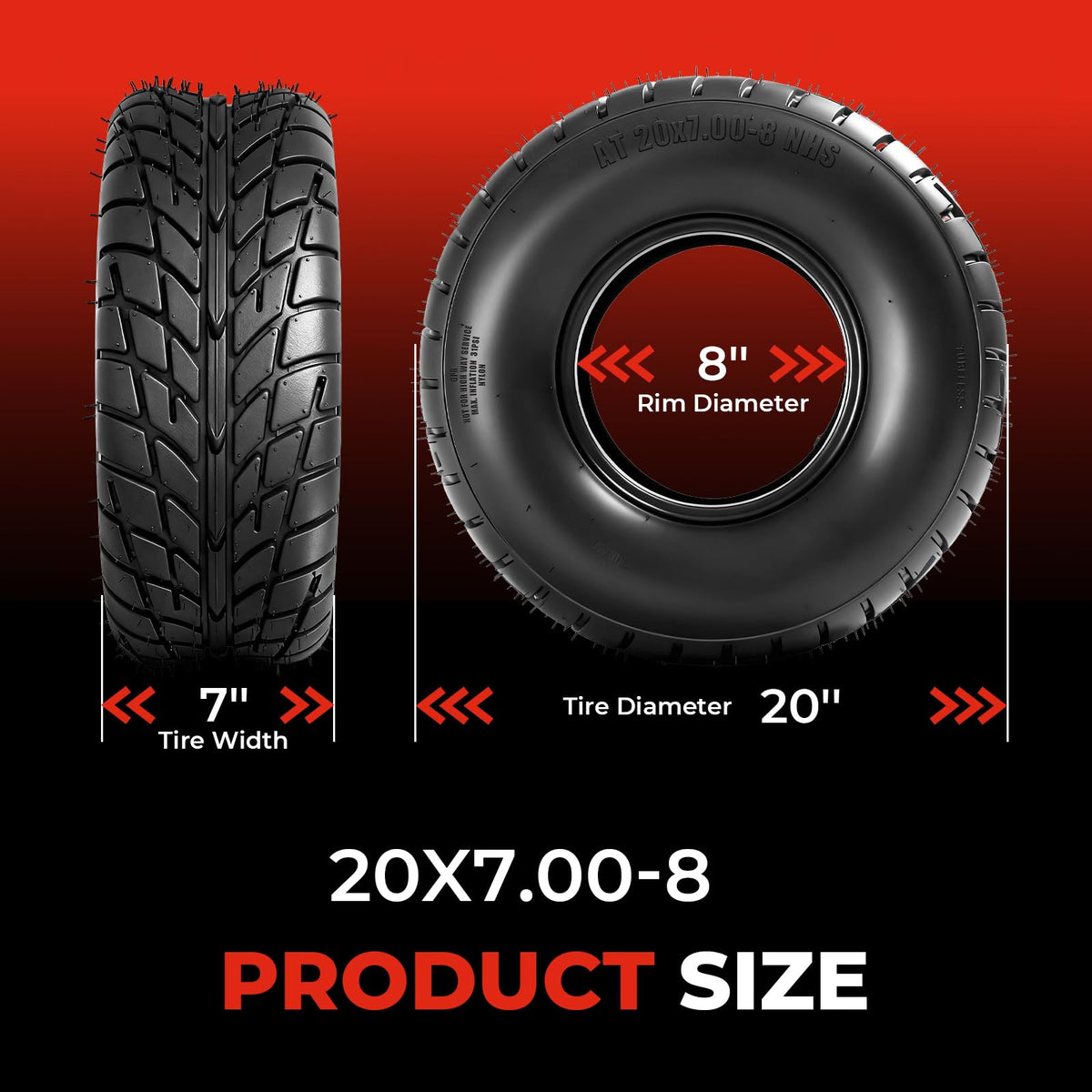 20x7-8 All-Terrain ATV/UTV Tires, Set of 2 S2843