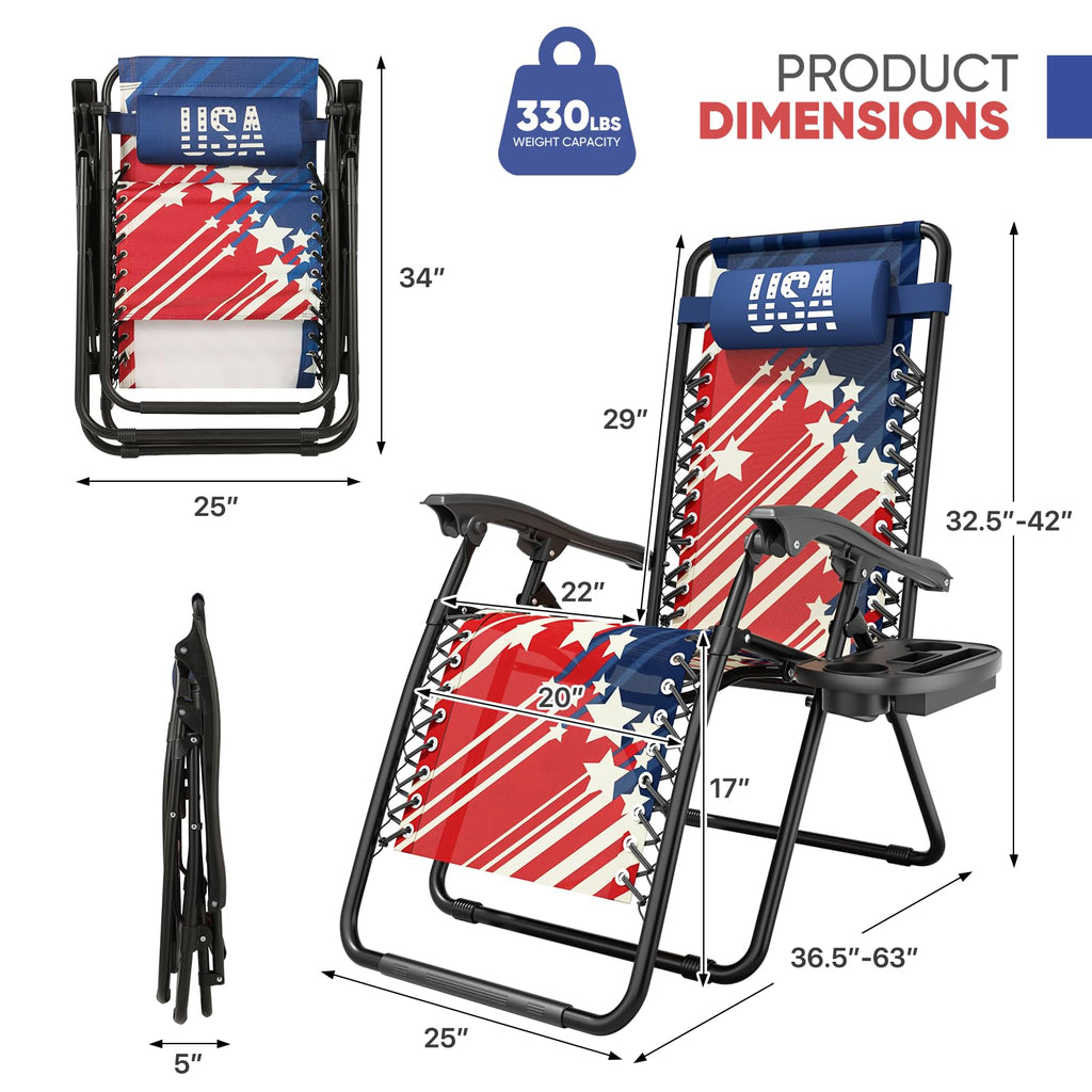 Zero Gravity Reclining Camping Chairs 2 Pack T79480