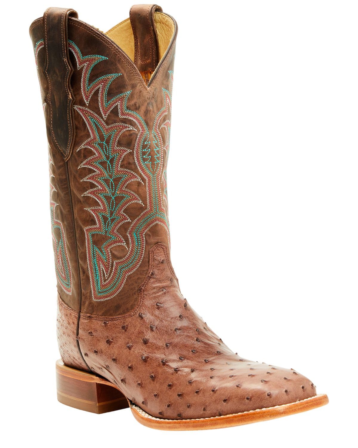 Men's Ostrich Western Boot Broad Square Toe A2087