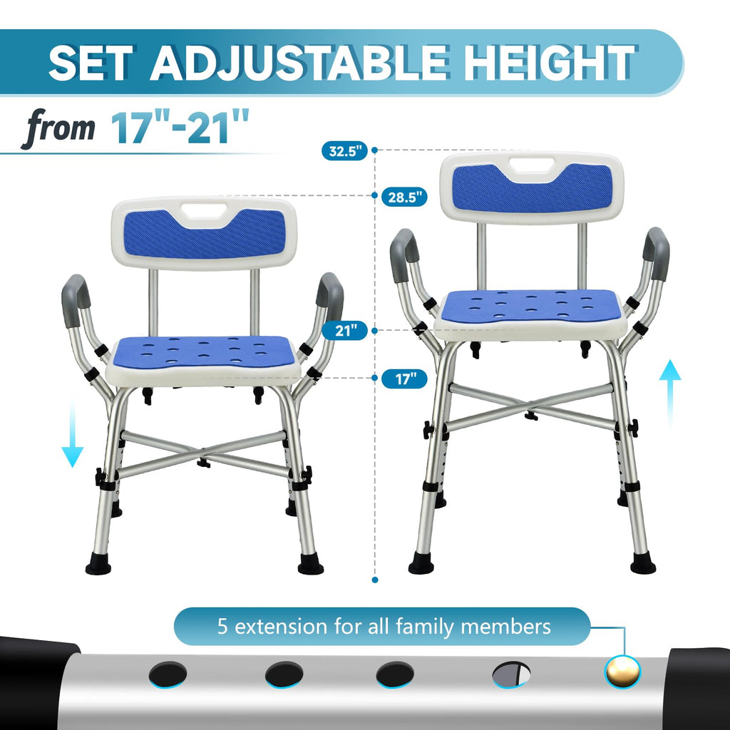 Adjustable Shower Chair with Arms and Back N51436