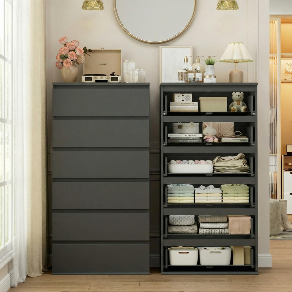 Black 6 Drawer Dresser L65773
