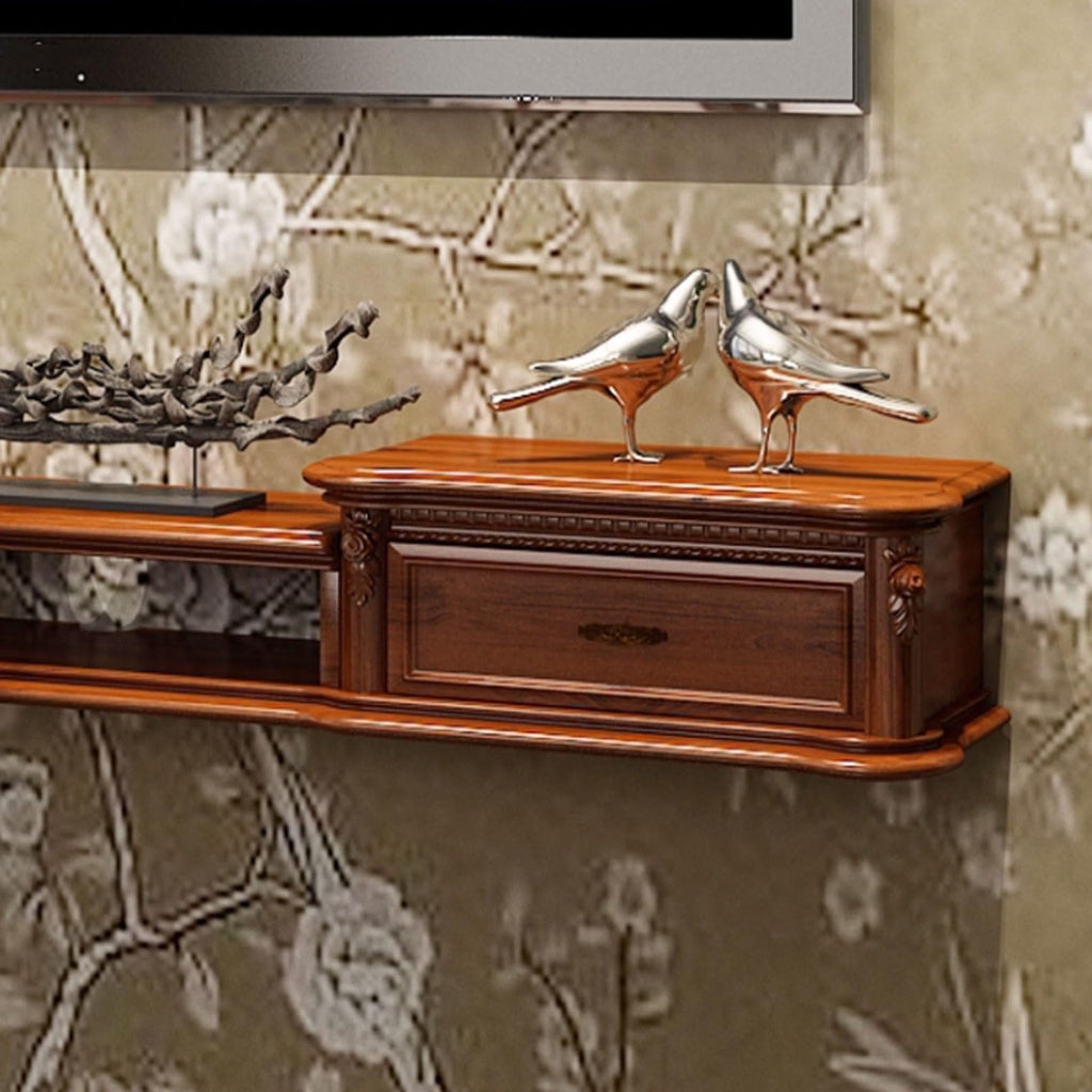 Wall Mounted TV Stand with Drawers and Open Storage Shelf E98378