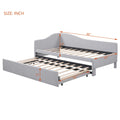 Twin Size Linen Extendable Upholstered Daybed with Pop Up Trundle M6968