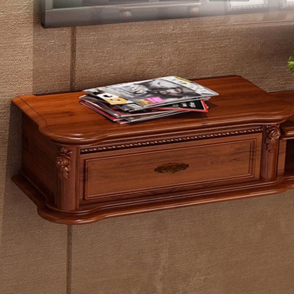 Wall Mounted TV Stand with Drawers and Open Storage Shelf E98378