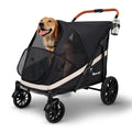 Black Large 4 Wheel Dog Stroller with Storage Pocket G390