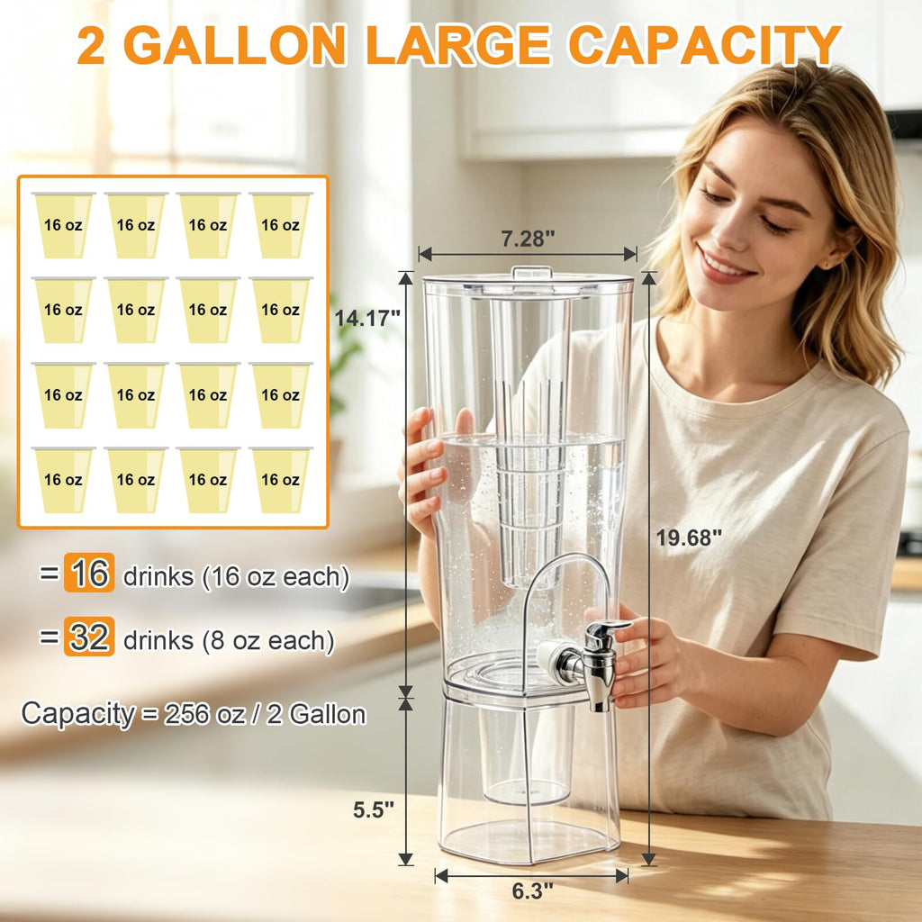 2 Gallon Drink Dispenser with Stand and Fruit Infuser W597051