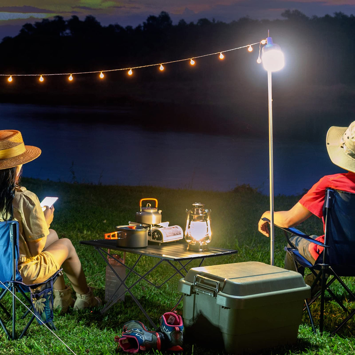 Foldable Aluminum Camping Side Table with Carry Bag X90080