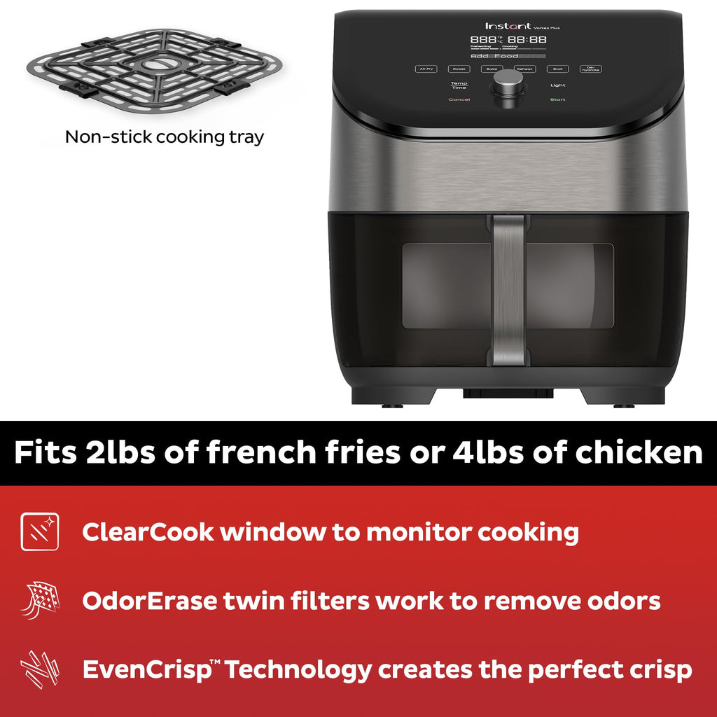 6 Qt 6-in-1 Air Fryer, Black M8197