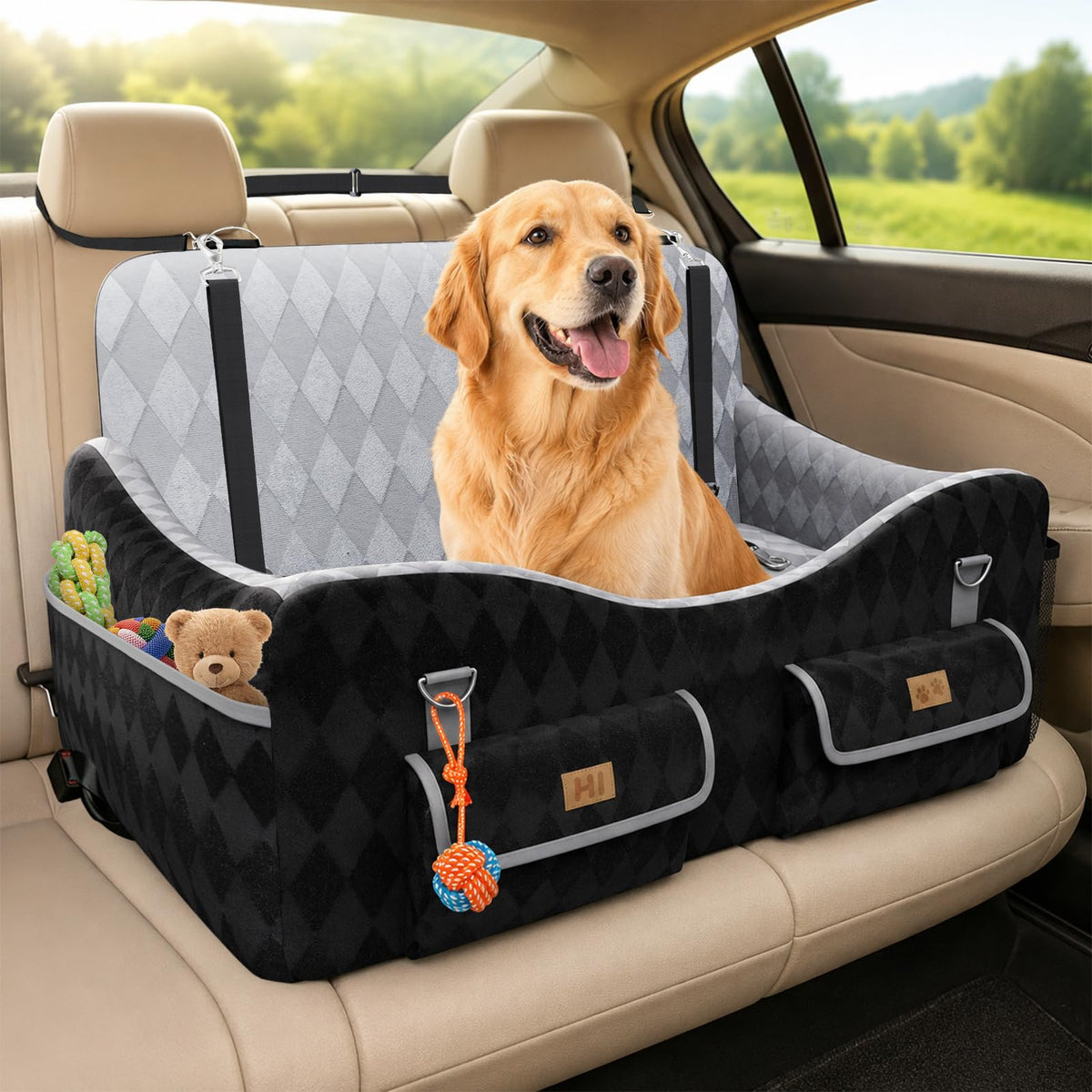 Medium & Large Dog Car Seat with Memory Foam Cushion V78872