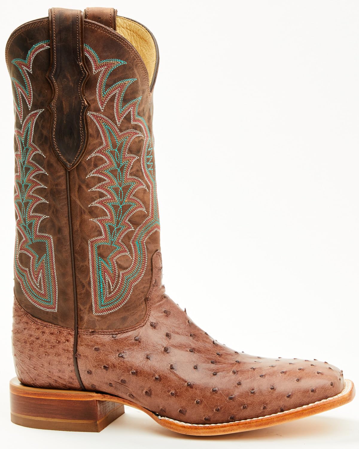 Men's Ostrich Western Boot Broad Square Toe A2087