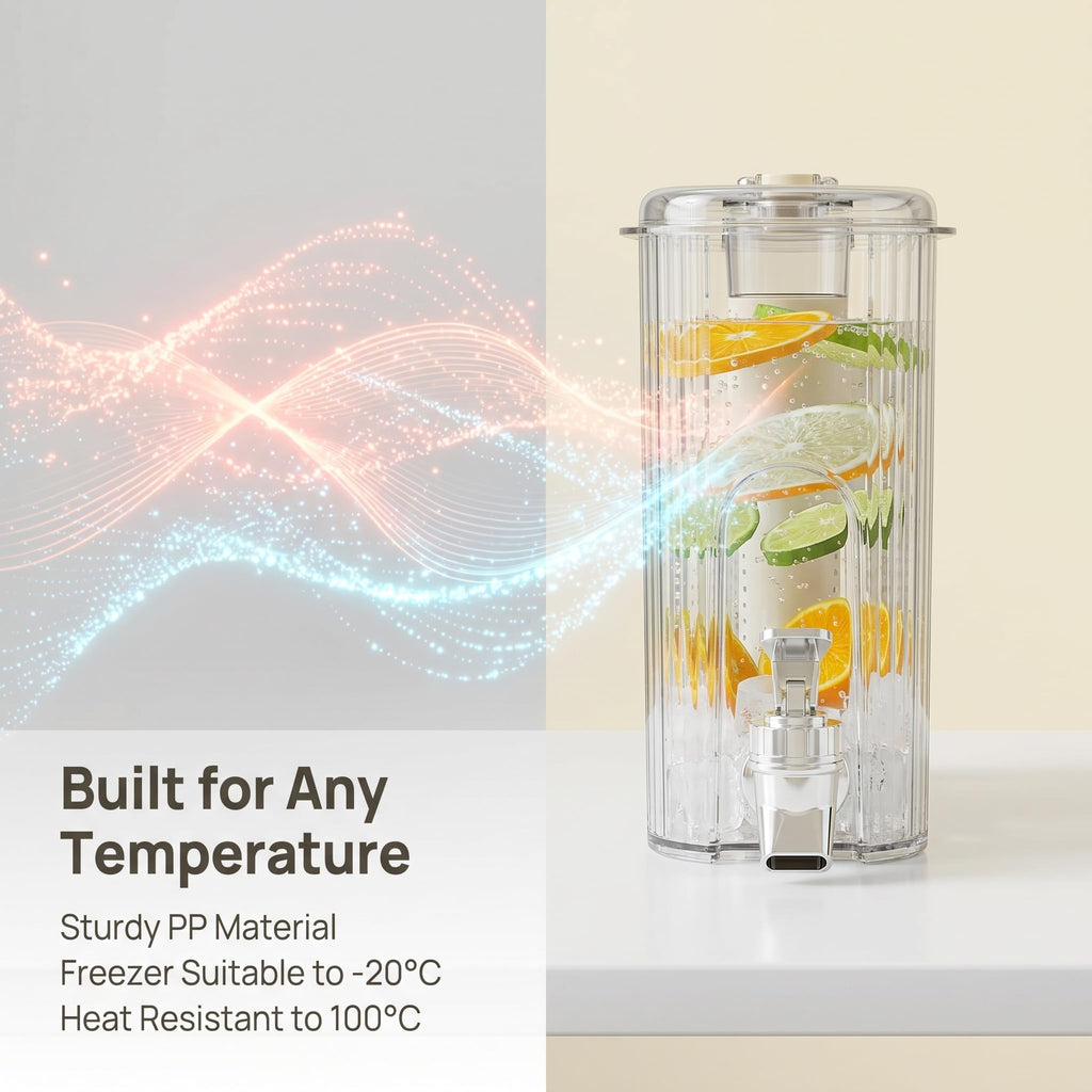 White Cold Beverage Dispenser with Faucet B81476