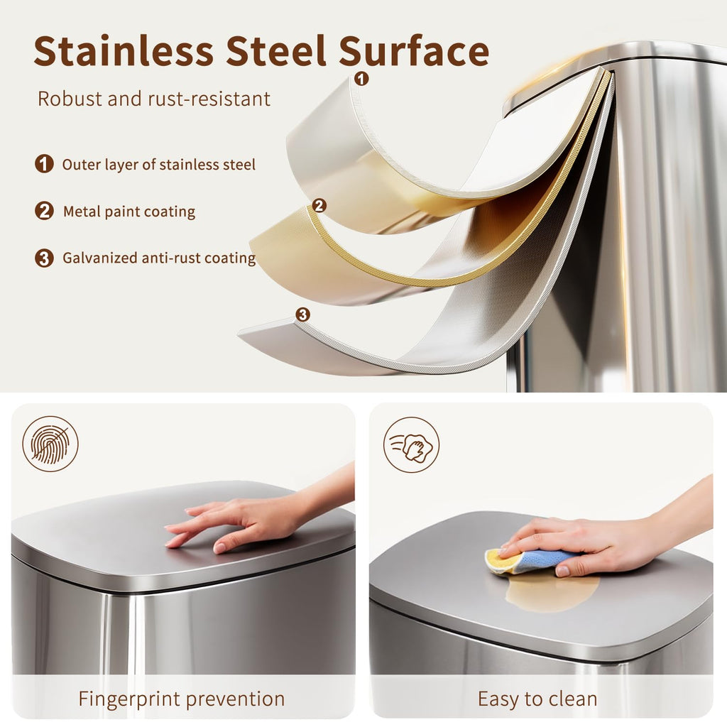 13G Steel Trash Can with Lid B9672